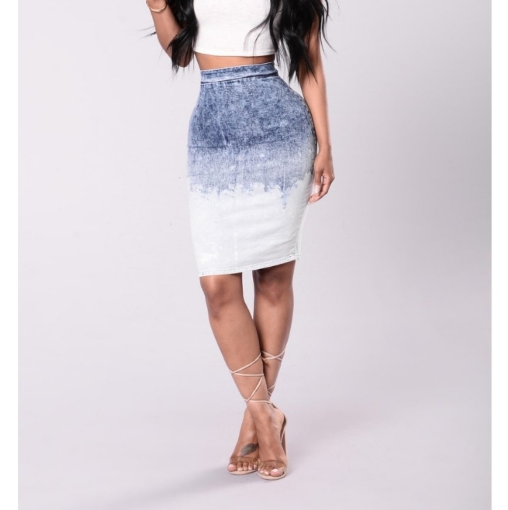 Fashion Nova Denim Pencil Skirt